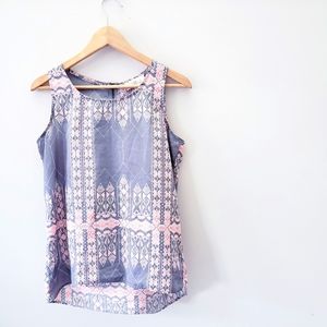 OLIVE & OAK | Grey and pink patterned tank top